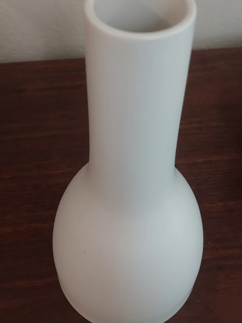 IKEA Vintage White Matte Neck Vase - Minimalist Home Accent
